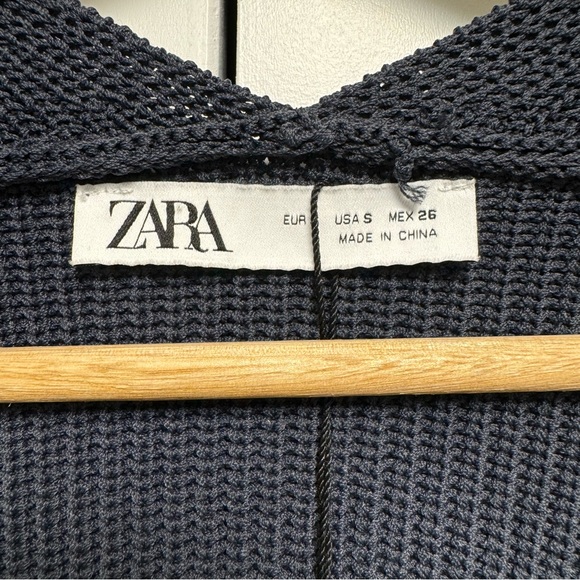 ZARA Long Cardigan Size S Dark Blue - Picture 3 of 4